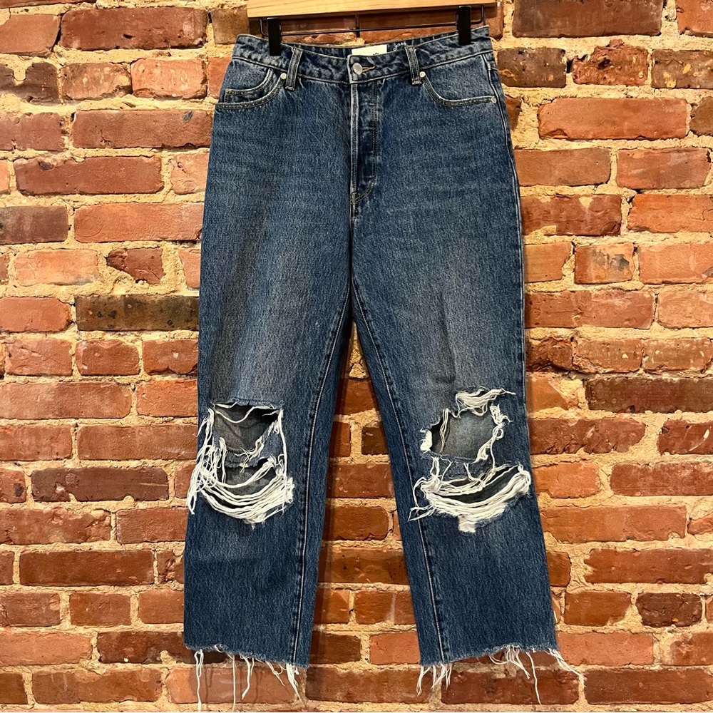 Rolla’s Classic Straight High Rise Regular Fit Size 27 Distressed Raw Hem Crop
